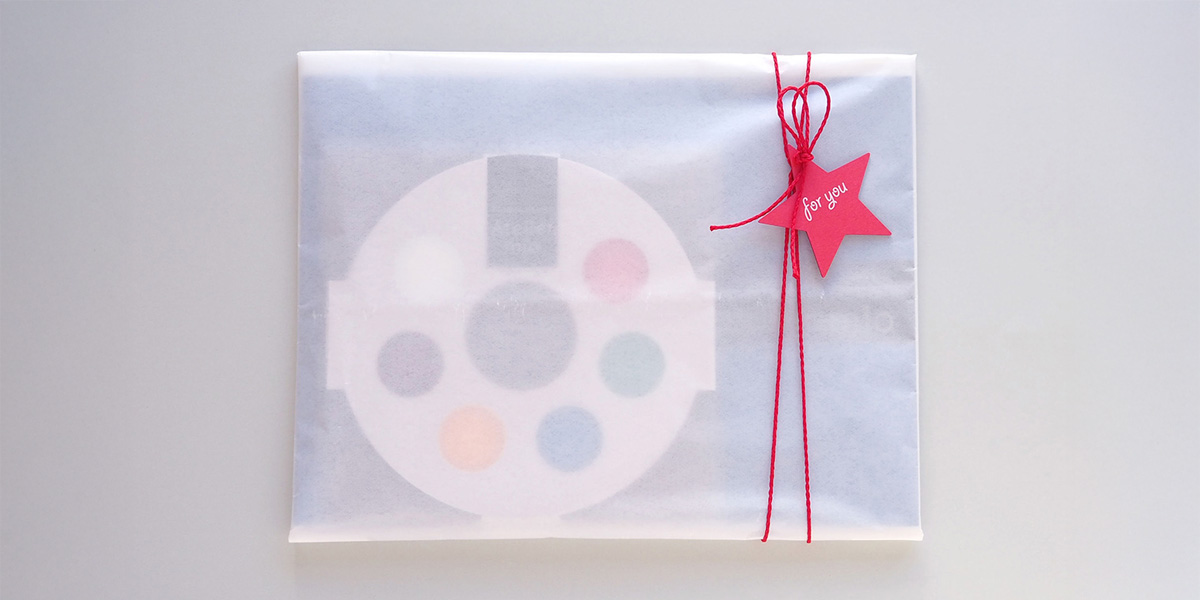 アトリエ ミオをギフトラッピングした様子