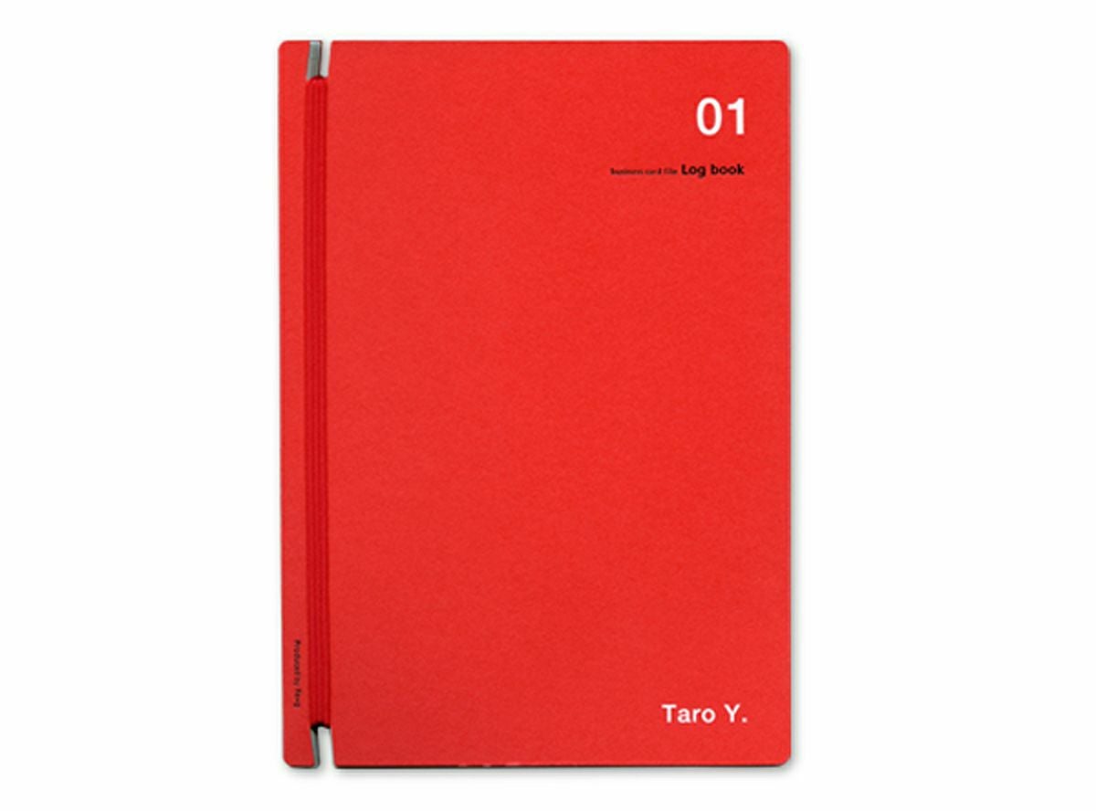 〈名入れ〉名刺ファイル Log book【赤】