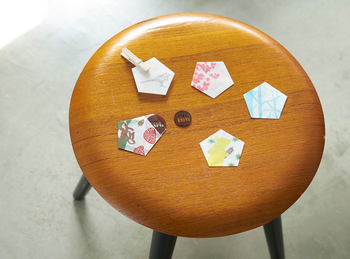 グラシンペーパー ぽち袋　　森【五角形】