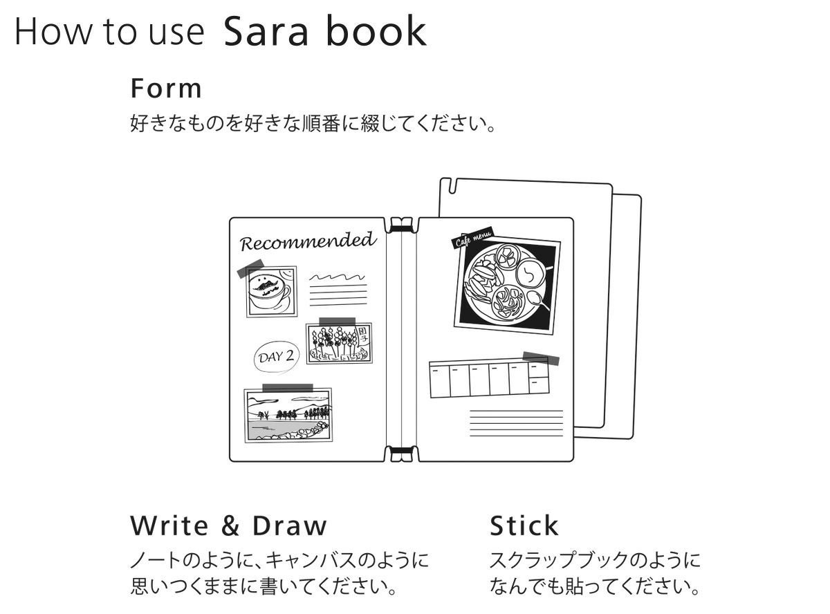 自分でカスタムできるノートブックSara book