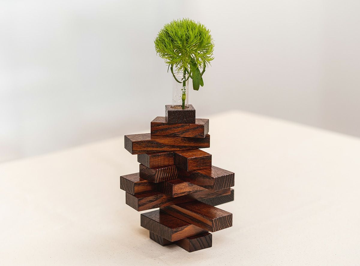 【母の日ギフト】箱入り組み立て花器　yadori花―漆―（風呂敷付き）